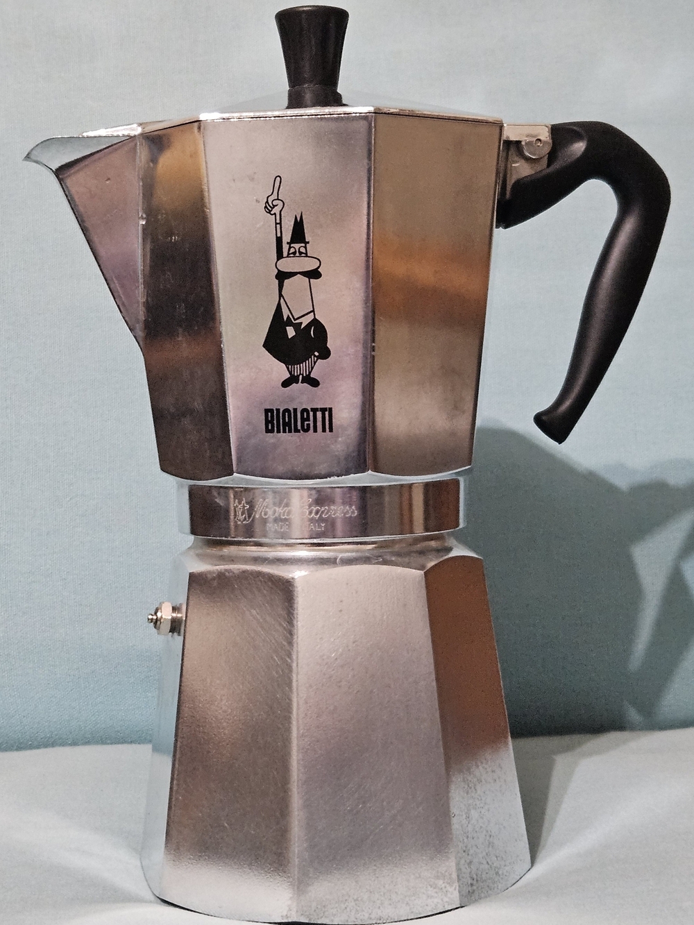Bialetti Moka Express Stovetop Espresso Maker - Silver with Black Handle
